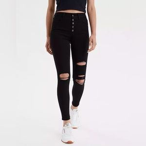 American Eagle Black Super High-Waisted Jegging